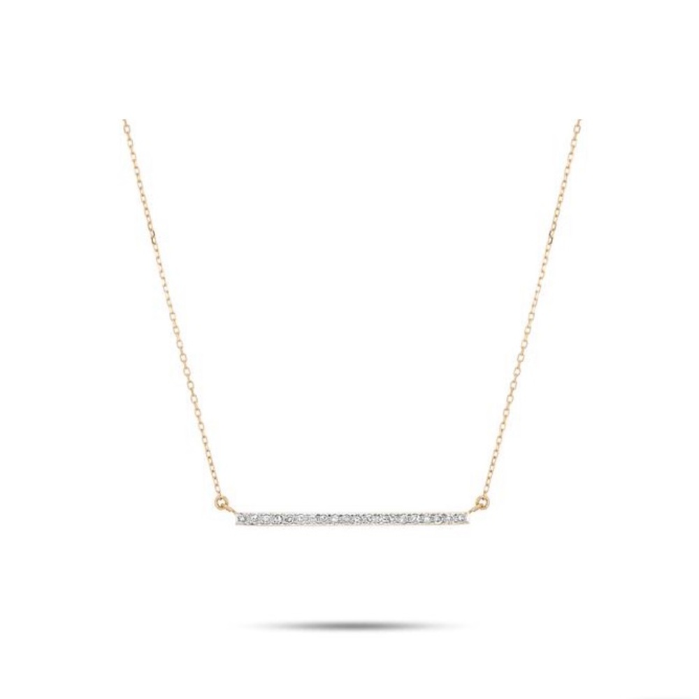 Adina Reyter 14K Gold Pave Diamond Bar Necklace